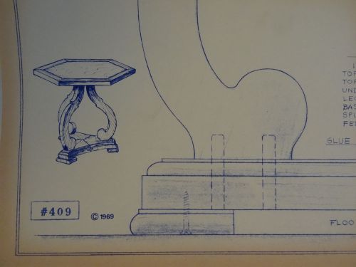 Wood Furniture Designs Blueprint  -Spanish Lamp Table 409 1969