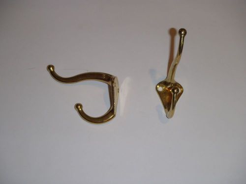 National hardware v160 n243-717 coat/hat hooks in brass 2 for 1 bid - new for sale