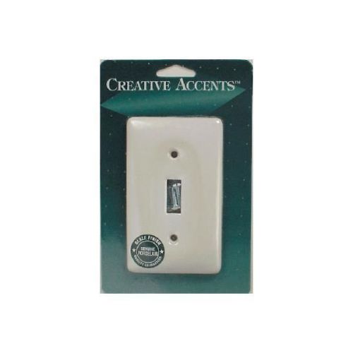 White porcelain switch wall plate-wht porc 1tog wall plate for sale