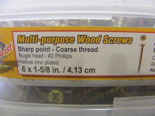 4- 1lb boxes Drywall Screws #6 X 1-5/8&#034; Coarse Wood Thread #2 Phillips Drive