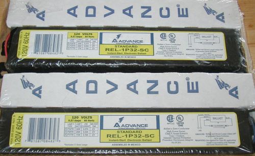 2 advance standard rel-1p32-sc 120v 60hz t8 ballast new sealed (2 ways to ship) for sale