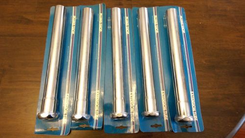 LOT OF 5 CHROME PLATED BRASS 1 1/4&#034; OD x 12&#034; SLIP JIONT EXTENSIONS FREE SHIPPING