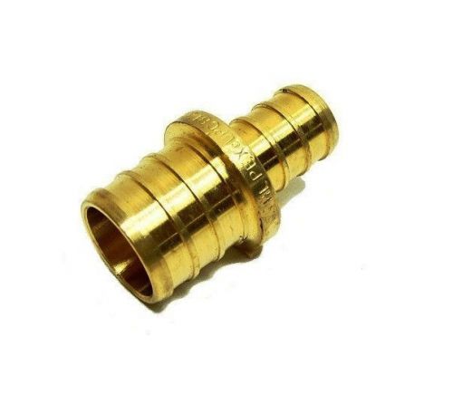 Pex 1/2&#034; x 3/4&#034; reducing coupling - brass crimp fitting for sale