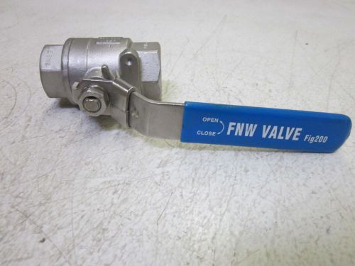 FNW VALVE FIG200 CF8M FULL PORT VALVE BALL 1&#034; *NEW OUT OF A BOX*