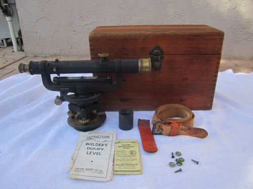 Vintage david white co. transit surveying instrument with wood box, etc #51435 . for sale