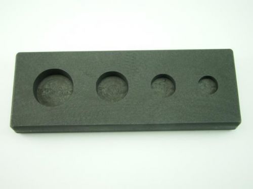1/4-1/2-1-2 oz gold high density graphite round mold 4-cavities - silver copper for sale