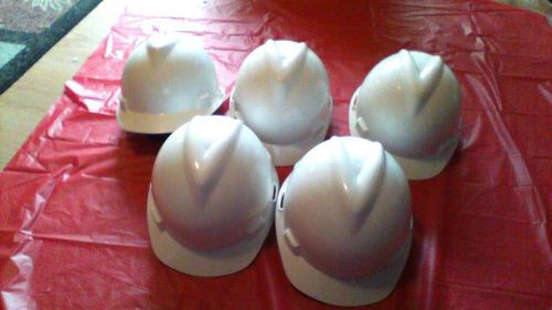 Lot of 5 White V-Gard Pinlock Hard Hats
