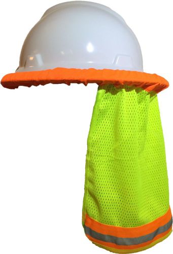 4 pcs safety hard hat neck shield / helmet sun shade hi vis reflective stripe yl for sale
