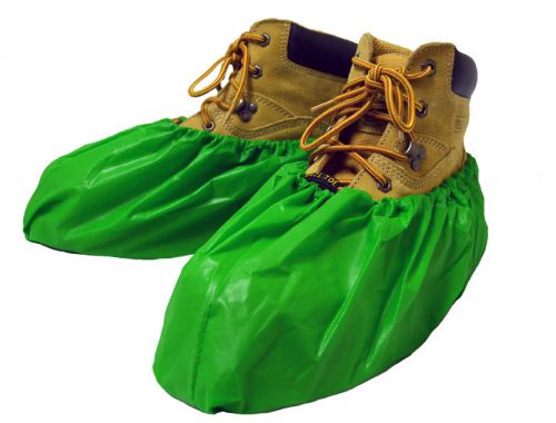 Waterproof shubee&amp;reg; shoe covers - bright green (40 pair) for sale