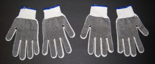 Work Gloves, Thick, Gripping, Off White Black, Medium, Work Warm-2 Pairs