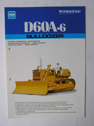 KOMATSU D60A-6 Bulldozer Brochure Japan