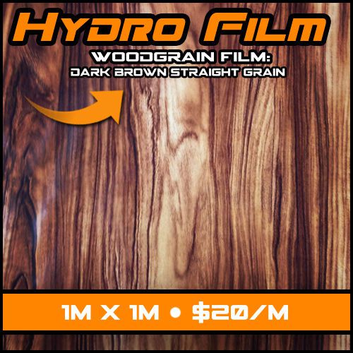 Hydrographic Water Transfer Printing Film - Dark Brown Wood w/ White Base