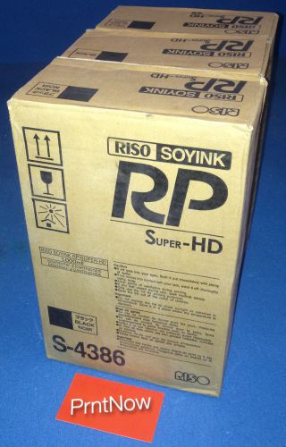 6 Tubes Riso Brand RP HD Black Ink S4386 High Density RP3700 RP3790 RP Genuine