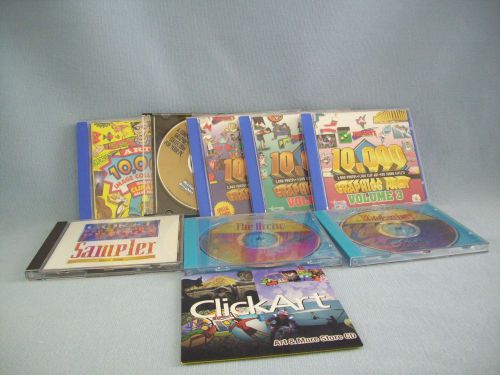 Lot Of 9 CD&#039;s Clip Art Photos Sound Effects Over 50,000