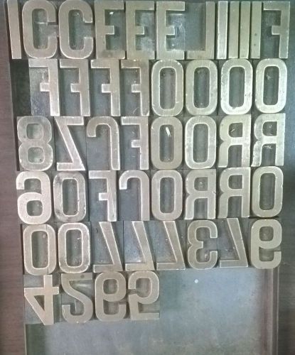 Vintage large letterpress solid brass type. One and five eights inch high