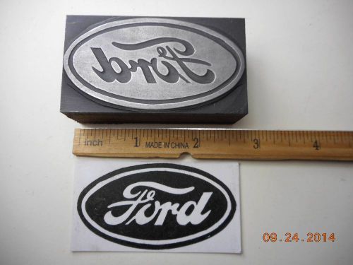 Letterpress Printing Printers Block, Ford Oval Car Emblem