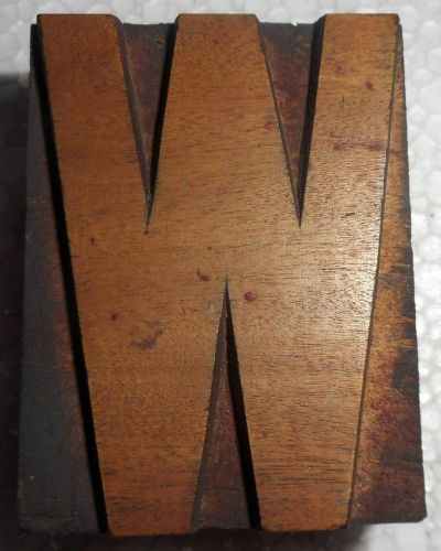 Vintage Letterpress Letter&#034;W&#034;Wood Type Printers Block typography Collection.B618