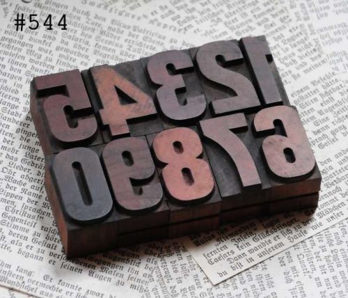 0-9 letterpress wood printing blocks type woodtype old numbers number decoration