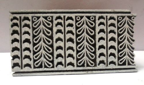 VINTAGE WOODEN HAND CARVED TEXTILE PRINTING ON FABRIC BLOCK STAMP DESIGN HOT 299