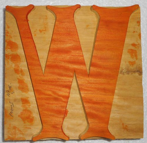 Letterpress Letter &#034;W&#034; Wood Type Printers Block Typography Collection.B933