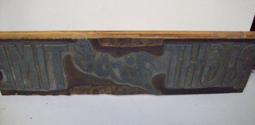 VTG Large Lead and Wood Print Block RIGHT FIRST TIME 15 x 4 ins