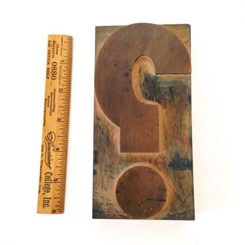 Question Mark ? Large 6&#034; Letterpress Symbol Wood Typeface Printer&#039;s Block