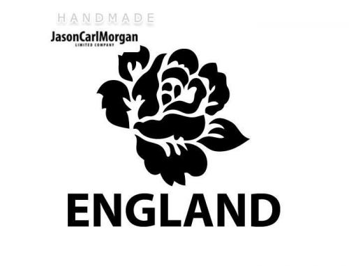 JCM® Iron On Applique Decal, England Rugby Rose Black