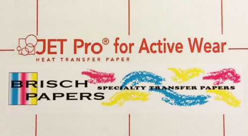 INKJET TRANSFER PAPER FOR WHITE FABRIC: &#034;JET PRO ACTIVE WEAR&#034; (8.5&#034;x11&#034;) 100 CT