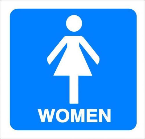 ONE GLOSSY STICKER, RESTROOMS FOR WOMEN