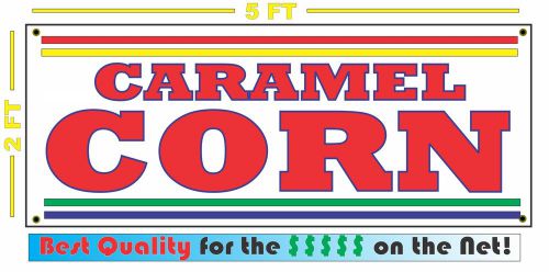 CARAMEL CORN BANNER Sign NEW Larger Size for Fair Carnival Popcorn Pop