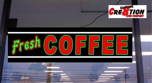 Light box led sign- fresh coffee bright sign- alternative to neon/banner 46&#034;x12&#034; for sale