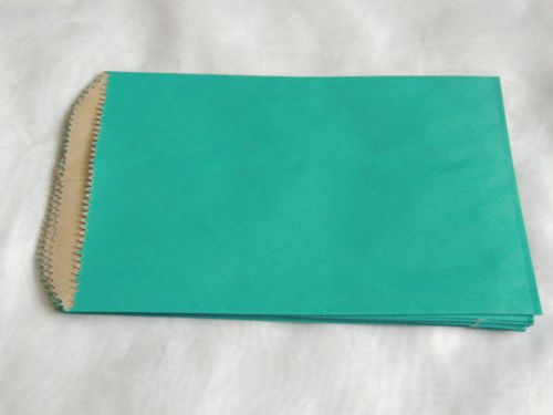 50 -5x7 TEAL Paper Party Bags, Paper Merchandise Serrated Edged Bags