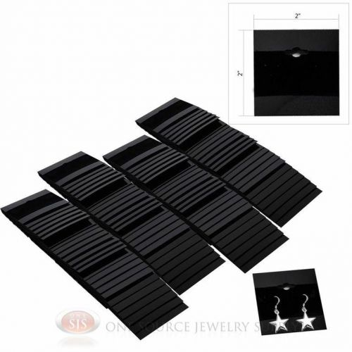 100 Piece Black Flocked Hanging Earring Cards 2&#034; x 2&#034; Jewelry Presentation