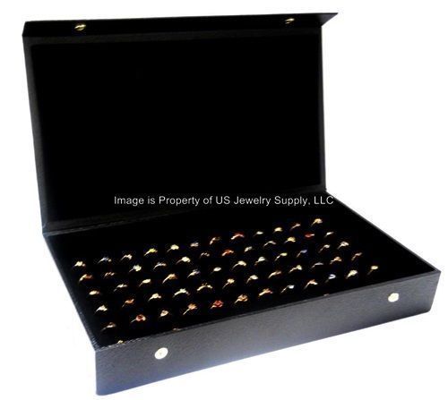 12 Wholesale Snap Closure Black 72 Ring Display Portable Sales Storage Box Cases