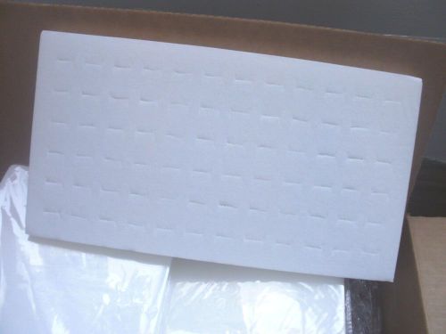 12 Pcs New 72 Slot White Velvet Foam Ring Display Tray Insert Free Shipping
