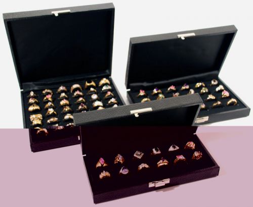 3 new assorted black ring display cases for sale