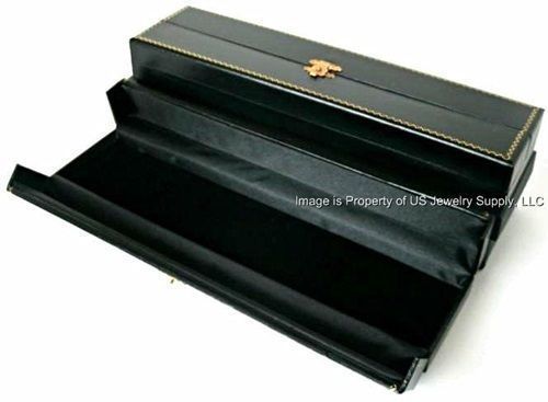 6 Black Double Door Bracelet Watch Jewelry Display Gift Boxes