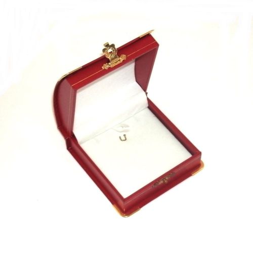 12 Red Domed Leatherette with Brass Accents Pendant Jewelry Display Gift Boxes