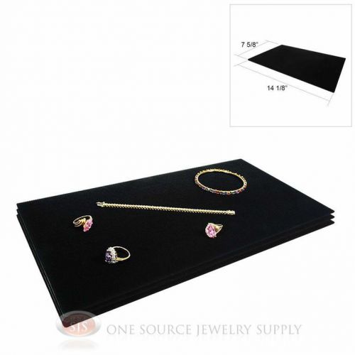 (3) Black Plush Soft Velvet Jewelry Display Counter Display Pads Tray Liners