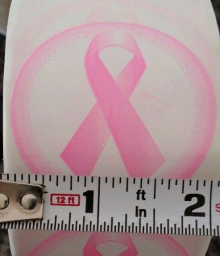 2&#034; round BREAST CANCER AWARENESS PINK RIBBON STICKERS labels (20 labels )