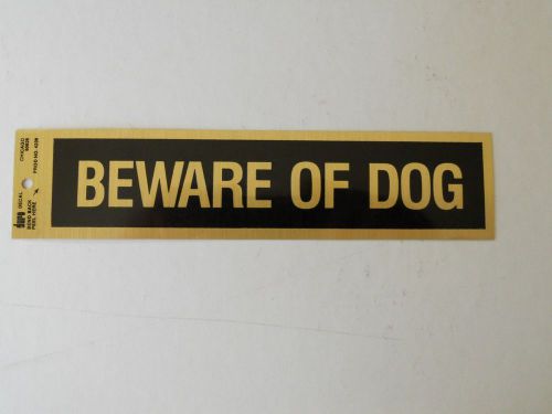 Beware of Dog Decal  1 7/8&#034; x 7 3/4&#034; Black/Gold by Duro Decal