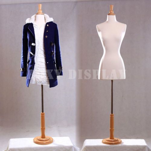 Female Mannequin Manequin Manikin Dress Form  F2/4W+BS-R01N Wood Base