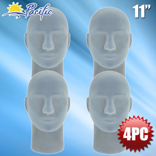 NEW Male STYROFOAM FOAM grey velvet MANNEQUIN head display wig hat glasses 4pc