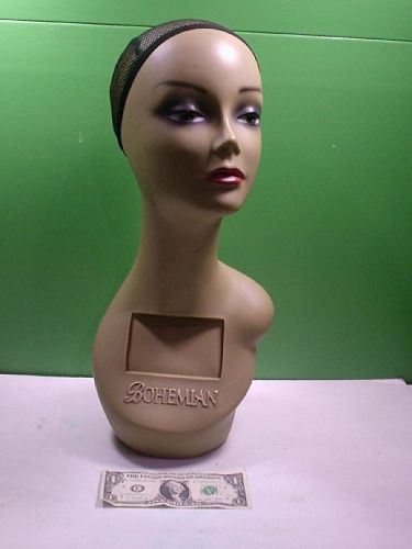 18&#034; Bohemian Female Mannequin With Cap Holder Display Wigs or Hats