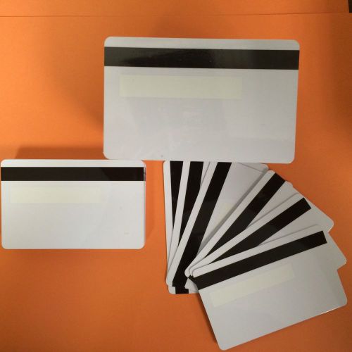 1000 white pvc cards-hico mag stripe 2 track - cr80 with signature panel for sale