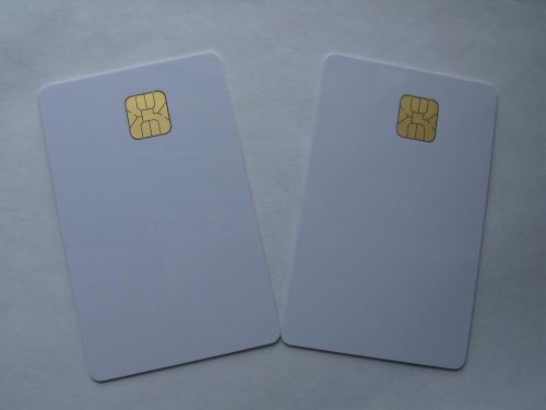 50pcs, new white PVC card with SLE4428 chip contact smart card , contact IC card