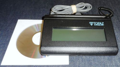 Topaz t-lbk460-hsb-r 1x5 usb signature capture bl pad excellent condition cd inc for sale