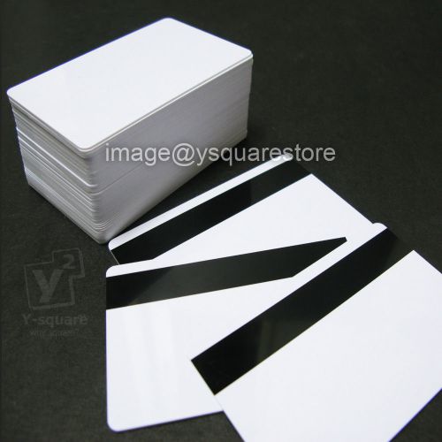 50x Blank White PVC Hico 1-3 magnetic stripe Plastic Photo ID Credit Card 30Mil