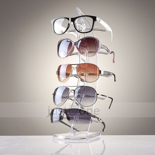 Acrylic 5 pairs sunglasses glasses show rack counter display stand holder new for sale