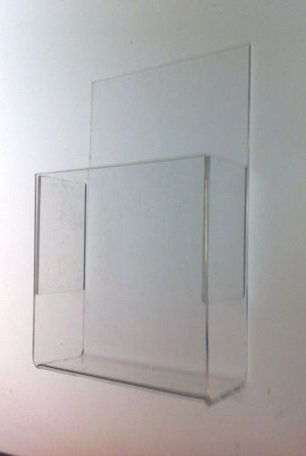 Quantity 2 wall mount 1/8&#034; acrylic brochure holder for 4&#034;x9&#034; brochure for sale